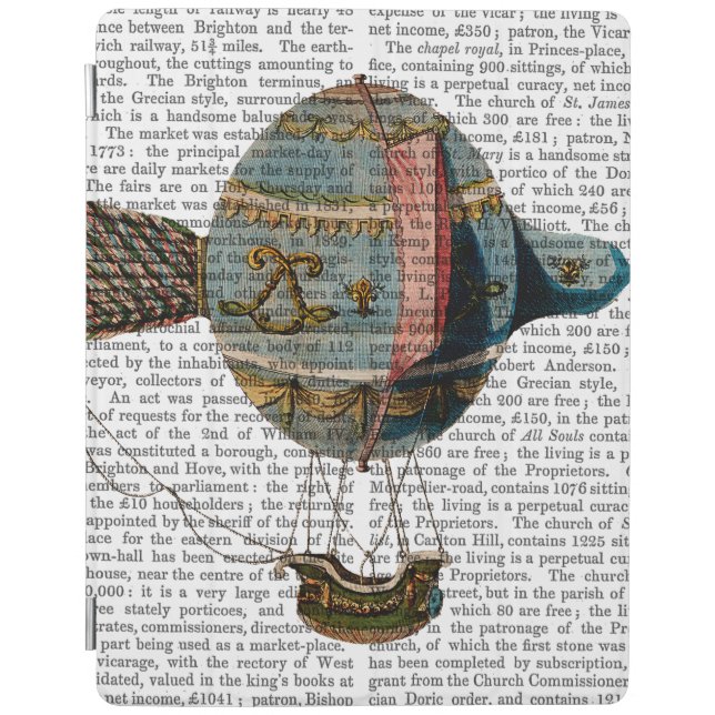 Hot Air Balloon With Tail Feather iPad Air Cover (Front)