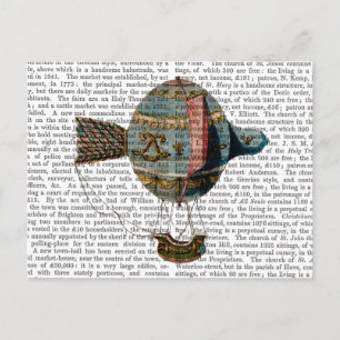 Hot Air Balloon With Tail Feather Postcard