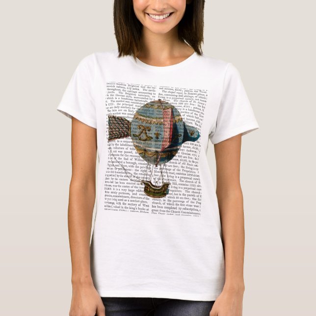 Hot Air Balloon With Tail Feather T-Shirt (Front)