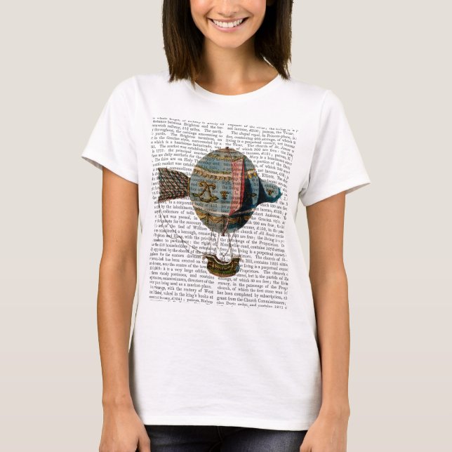 Hot Air Balloon With Tail Feather T-Shirt (Front)