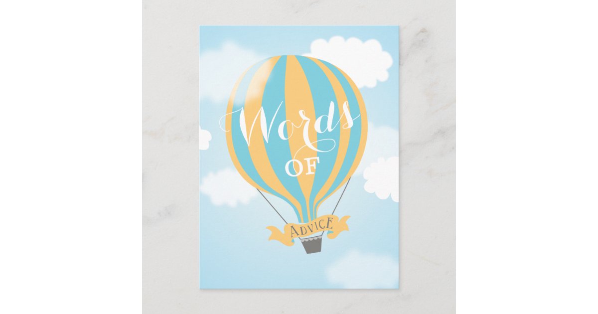Hot Air Balloon Words of Advice Mommy Postcard