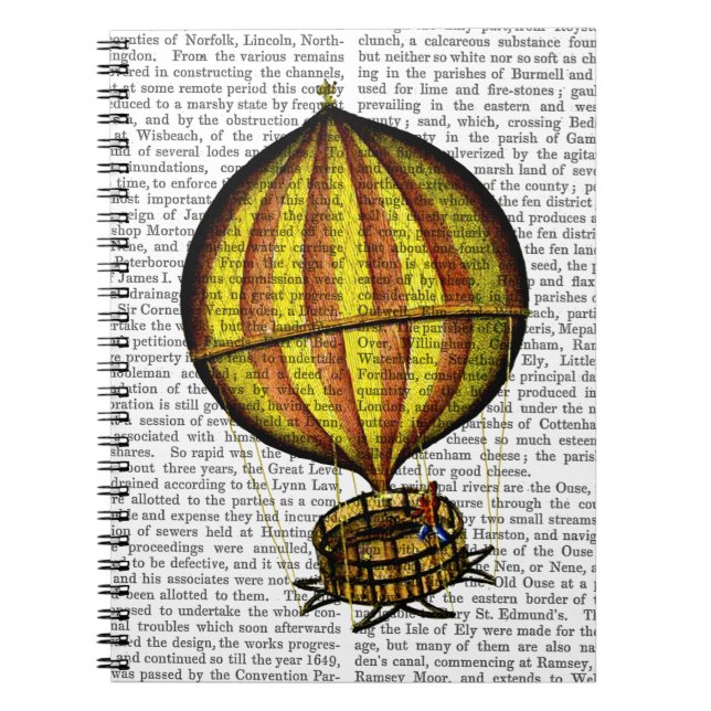 Hot Air Balloon Yellow and Red Notebook (Front)