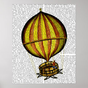 Hot Air Balloon Yellow and Red Poster