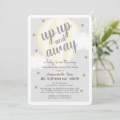Hot Air Balloon Yellow Drive-by Baby Shower Invitation (Standing Front)