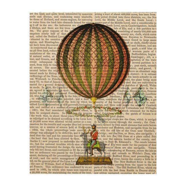 Hot Air Balloon Zephire Wood Wall Decor (Front)