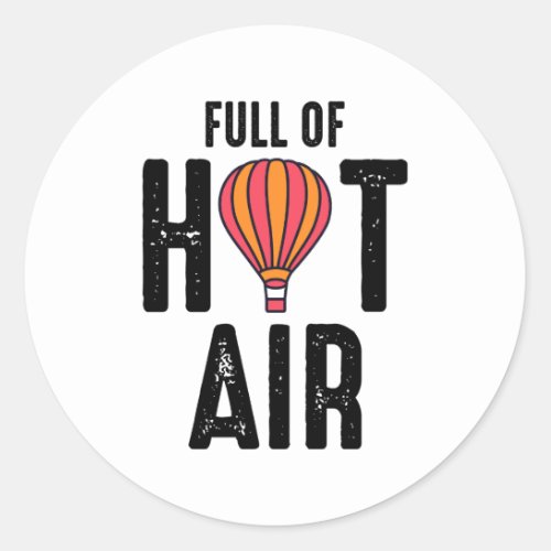 Hot Air Ballooning Hopper Balloon Pilot Balloonist Classic Round Sticker