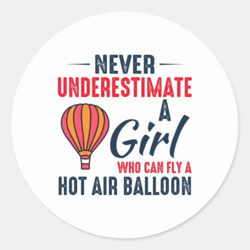 Hot Air Ballooning Hopper Balloon Pilot Balloonist Classic Round Sticker