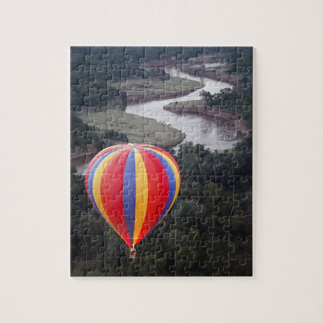 Hot-Air Ballooning over the Mara River Jigsaw Puzzle (Vertical)