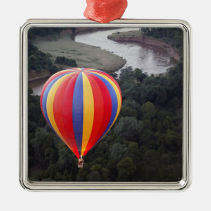 Hot-Air Ballooning over the Mara River Metal Ornament