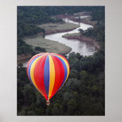 Hot-Air Ballooning over the Mara River Poster