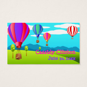 Hot Air Balloons 6th Birthday Party Favor Tag