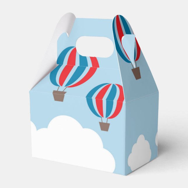 Hot Air Balloons Above The Clouds Favor Boxes (Back Side)