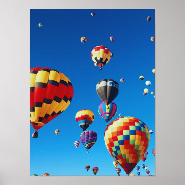 Hot Air Balloons Albuquerque NM Blue Sky Poster (Front)
