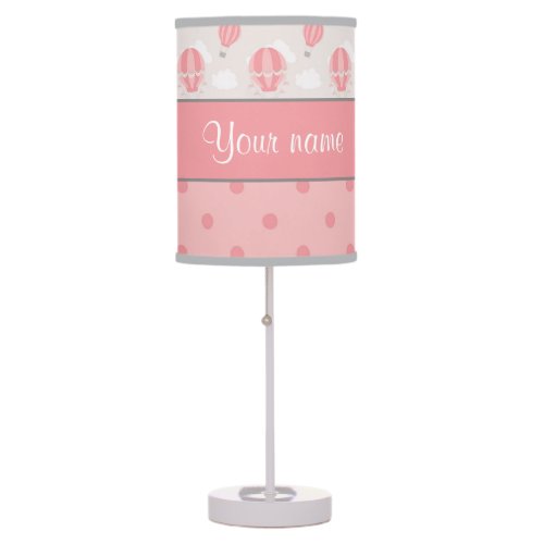 Hot Air Balloons and Polka Dots Personalized Table Lamp