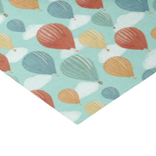 Hot Air Balloons and White Clouds Patterned Tissue Paper