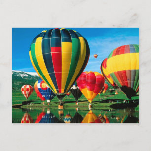Hot Air Balloons At Lakeside Past Card
