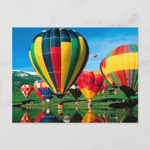 Hot Air Balloons At Lakeside Past Card