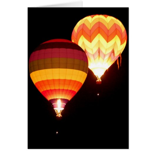 Hot Air Balloons at Night Cards (Front)