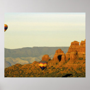 Hot Air Balloons at Sedona, Arizona, USA. Poster