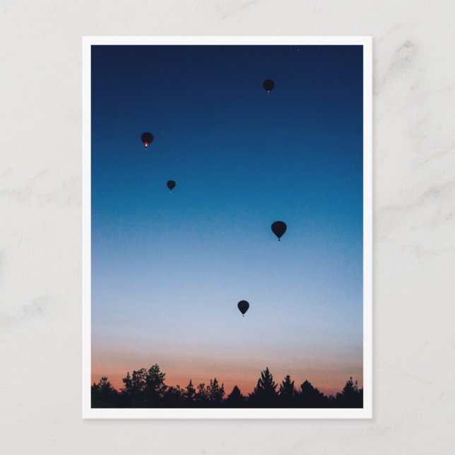 Hot Air Balloons at Sunrise Nevada Desert Photo Postcard (Front)