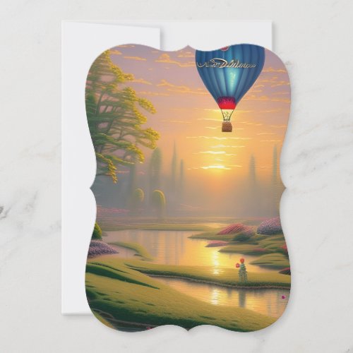 Hot Air Balloons at Sunset Note Card
