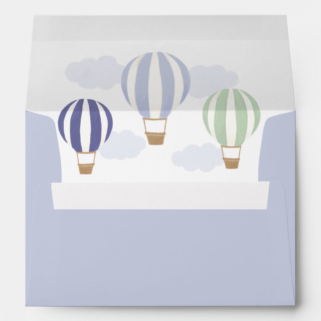 Hot Air Balloons Baby Shower Return Address Envelo Envelope (Back (Bottom))