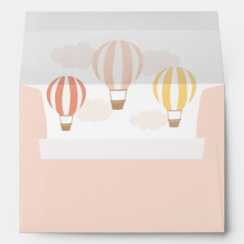 Hot Air Balloons Baby Shower Return Address Envelope