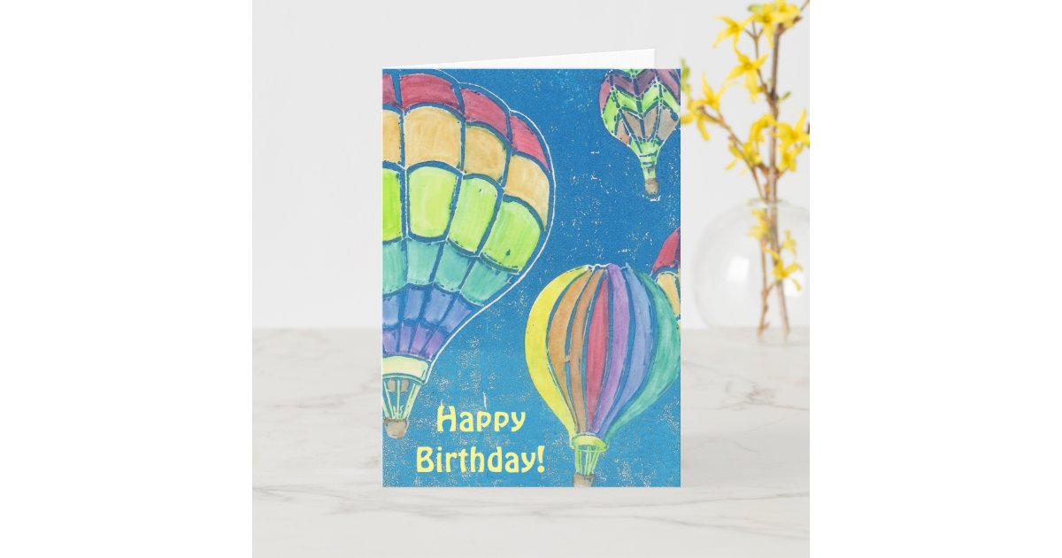 Hot Air Balloons Birthday Card Zazzle