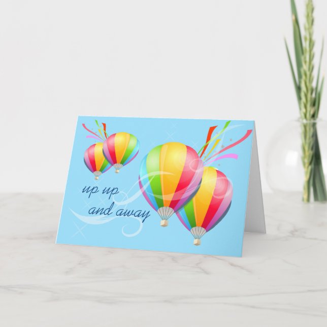 Hot Air Balloons Birthday Greetings Card (Front)