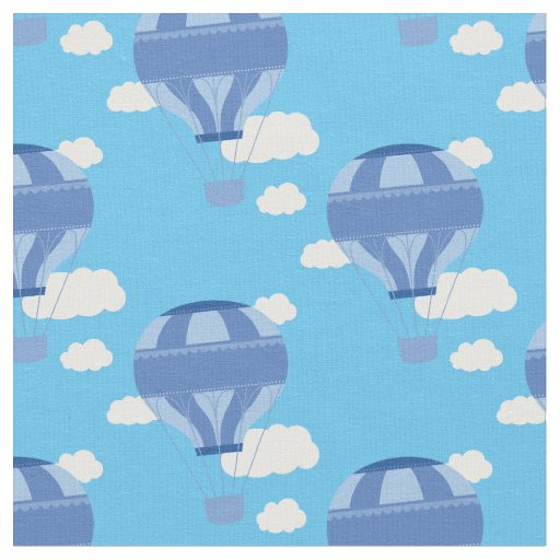Hot Air Balloons Blue Fabric