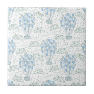 Hot air balloons blue nursery home decor wall art tile