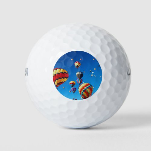 Hot Air Balloons Blue Sky Golf Balls