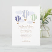 Hot Air Balloons Boy Travel Baby Shower Invitation (Standing Front)