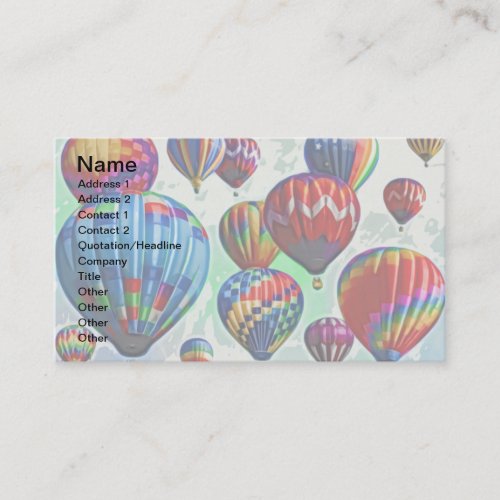 Hot Air Balloons Business Card Templates