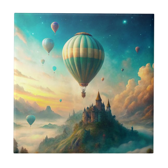 Hot Air Balloons Ceramic Tile (Front)