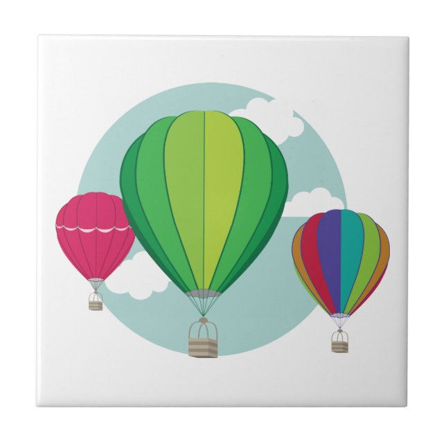 Hot Air Balloons Ceramic Tile (Front)