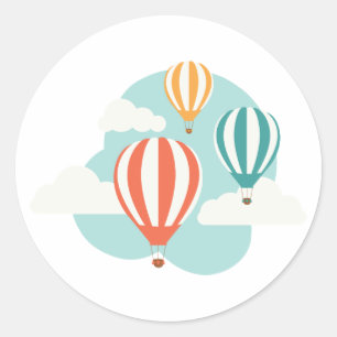 Hot Air Balloons Classic Round Sticker