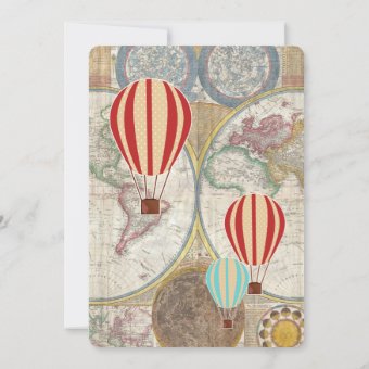 Hot Air Balloons & Clouds World Travel Birthday Invitation | Zazzle