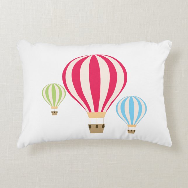 Hot Air Balloons Design Accent Pillow (Front)