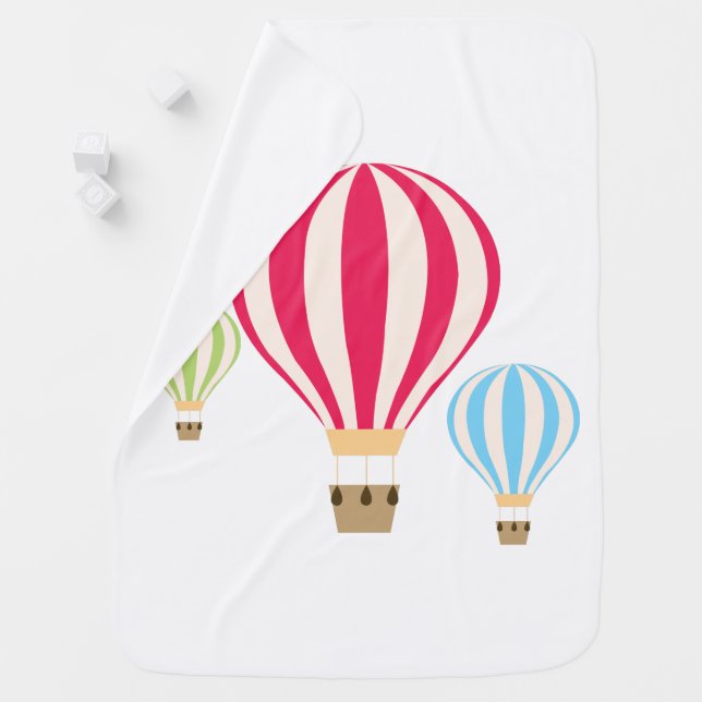 Hot Air Balloons Design Baby Blanket (In Situ)