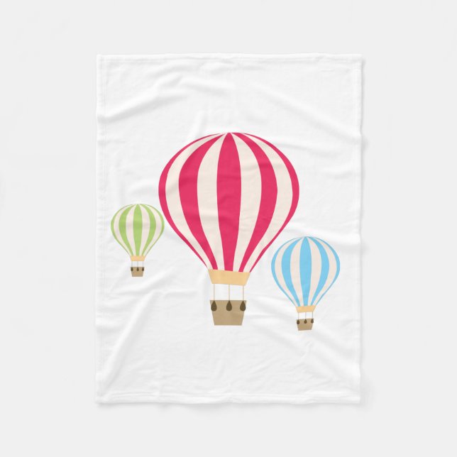 Hot Air Balloons Design Fleece Blanket (Front)