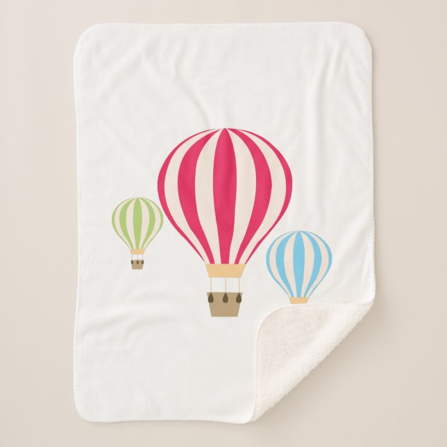 Hot Air Balloons Design Sherpa Blanket (Front)