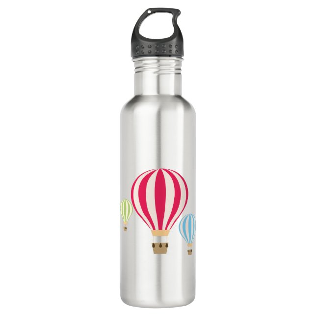 Hot Air Balloons Design Stainless Steel Water Bottle (Front)