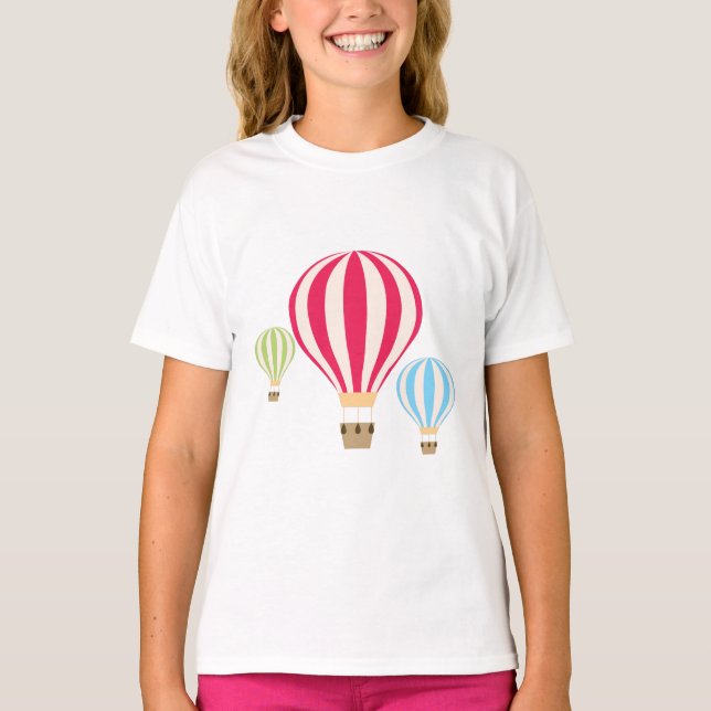 Hot Air Balloons Design T-Shirt (Front)