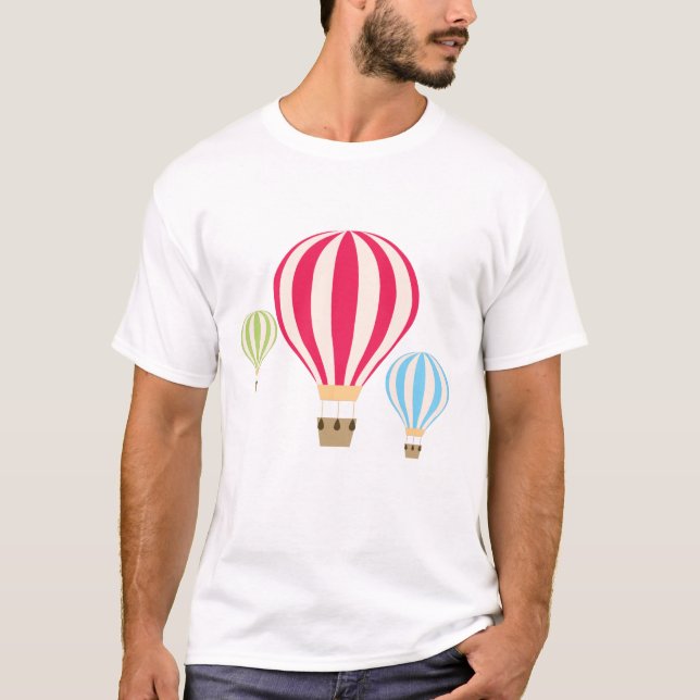 Hot Air Balloons Design T-Shirt (Front)