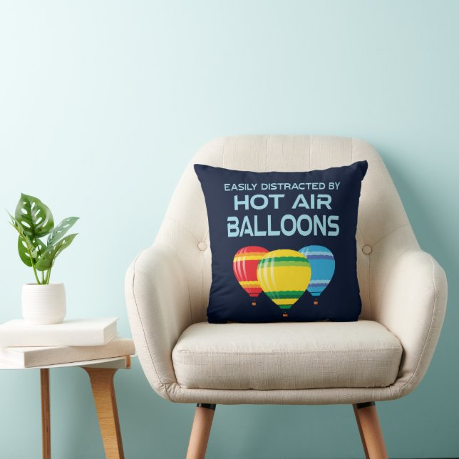 Hot Air Balloons Funny Quote Throw Pillow (Chair)