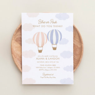 Hot Air Balloons Gender Reveal Party Invitation