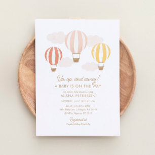 Hot Air Balloons Girl Travel Baby Shower Invitation