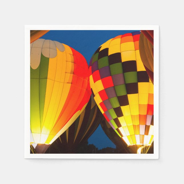 Hot Air Balloons Glow Paper Napkins (Front)