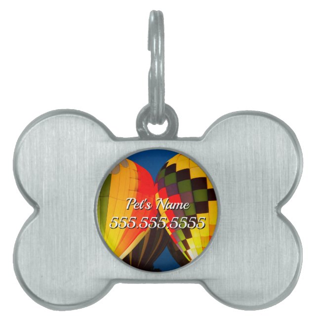 Hot Air Balloons Glow Pet ID Tag (Front)